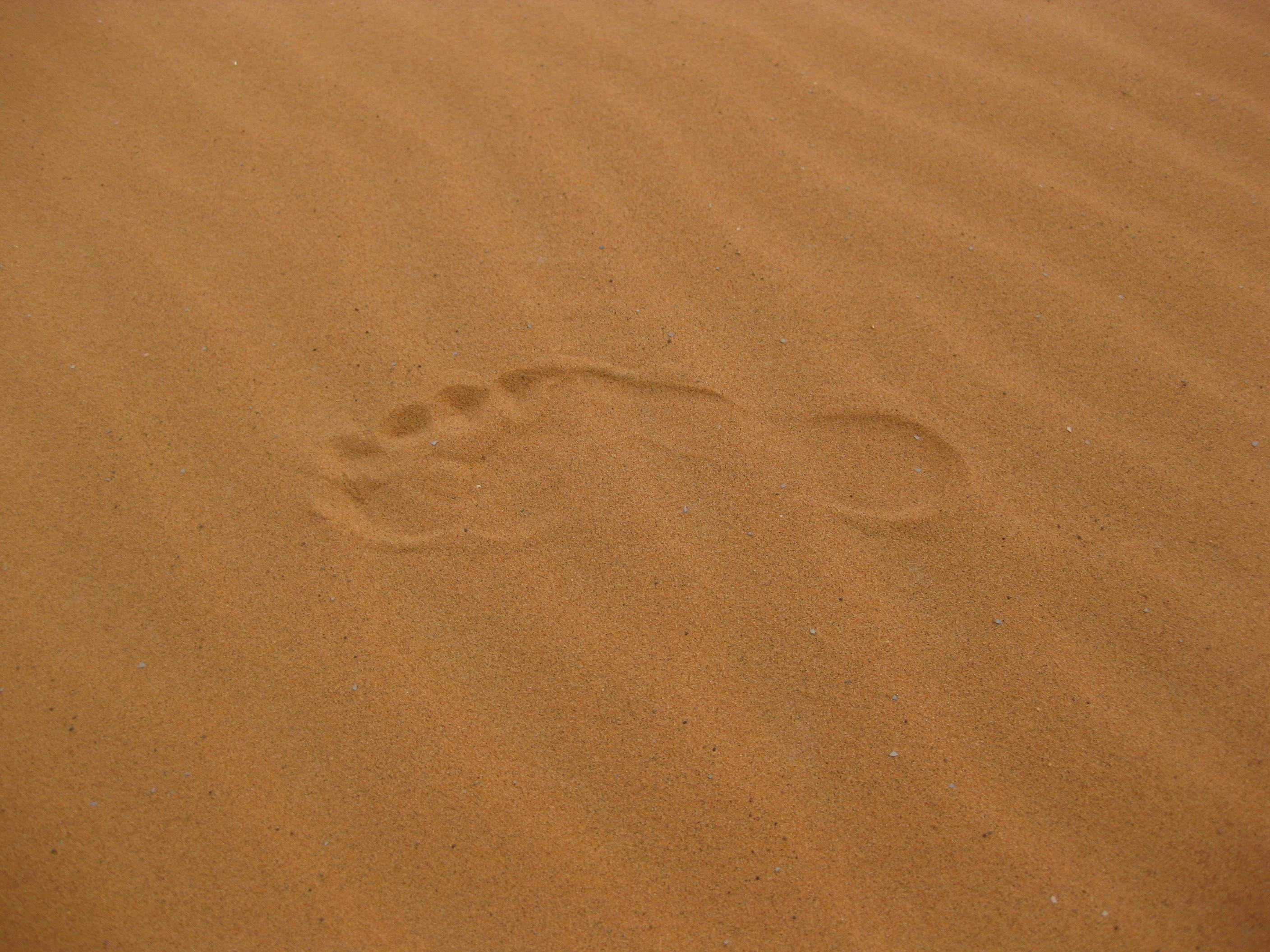 odcisk stopy na piasku